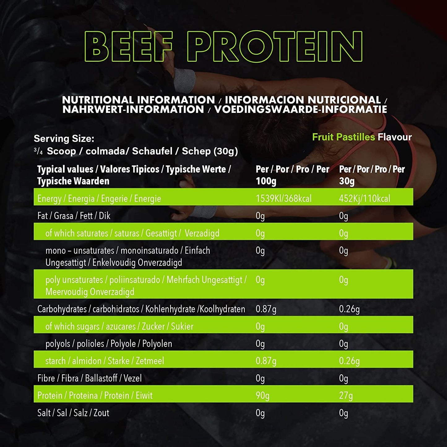 NXT Nutrition NXT Beef Protein Isolate 540g - High Protein Powder in Natural Amino Acids - Paleo, Keto Friendly - Dairy and Gluten Free | 540g (Fruit Pastilles)