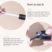 Julep Cosmetic Makeup Pencil Sharpener - Eyeliner, Lip Liner and Eyebrow Pencils - Compact Travel Friendly - Easy to Clean - Universal Sharpener for Wood and Plastic Pencils - German Made Steel