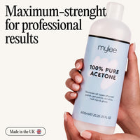 MYLEE Mylee 100% Pure Acetone (600ml) - Gel Nail Polish Remover – Maximum Strength Professional Soak-Off for UV/LED, Acrylics, Nail Tips & Glue - Made in the UK