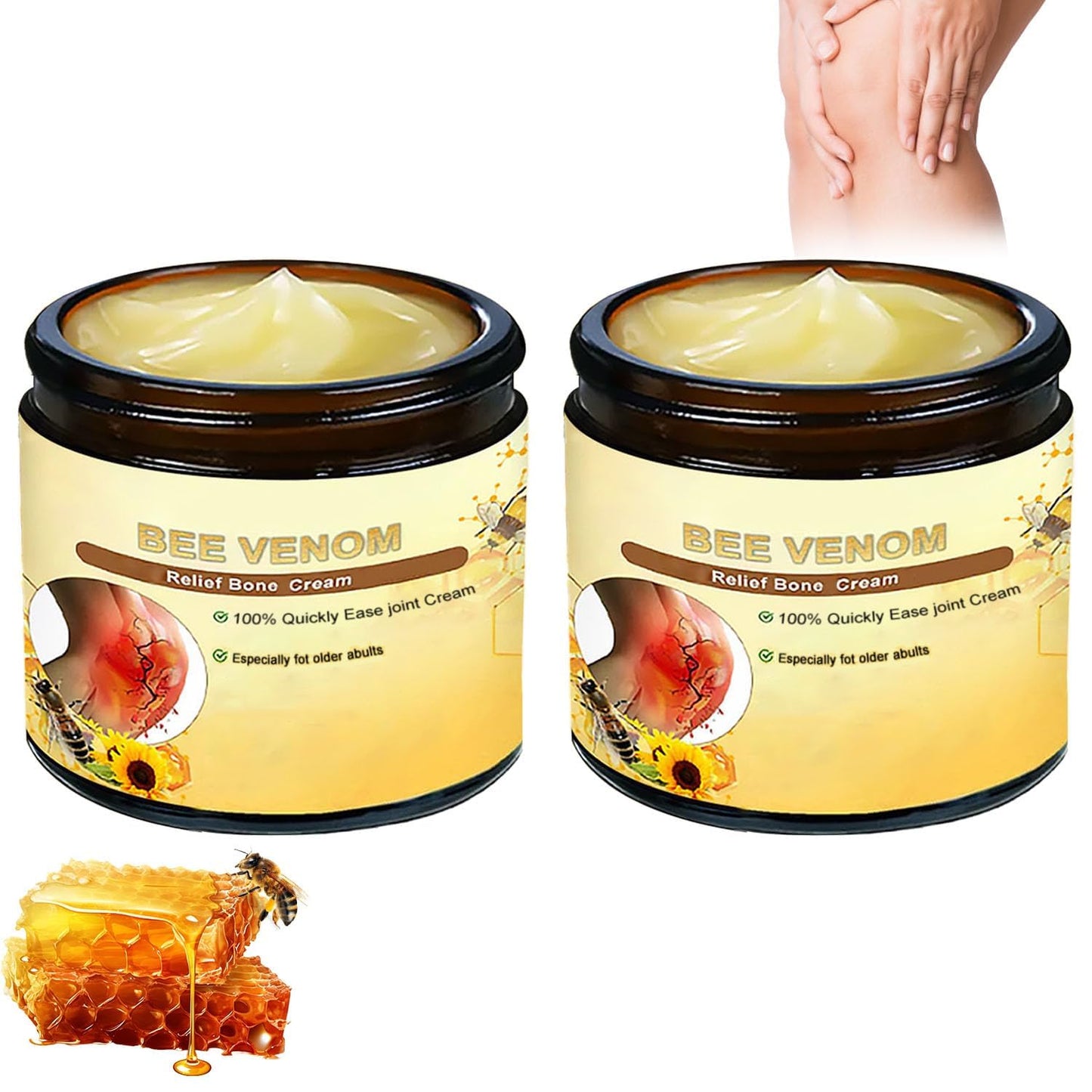 Funkprofi Bee Venom Cream for Skin Repair and Hydration, Natural Moisturizing Treatment Cream, Suitable for All Skin Types (2) A
