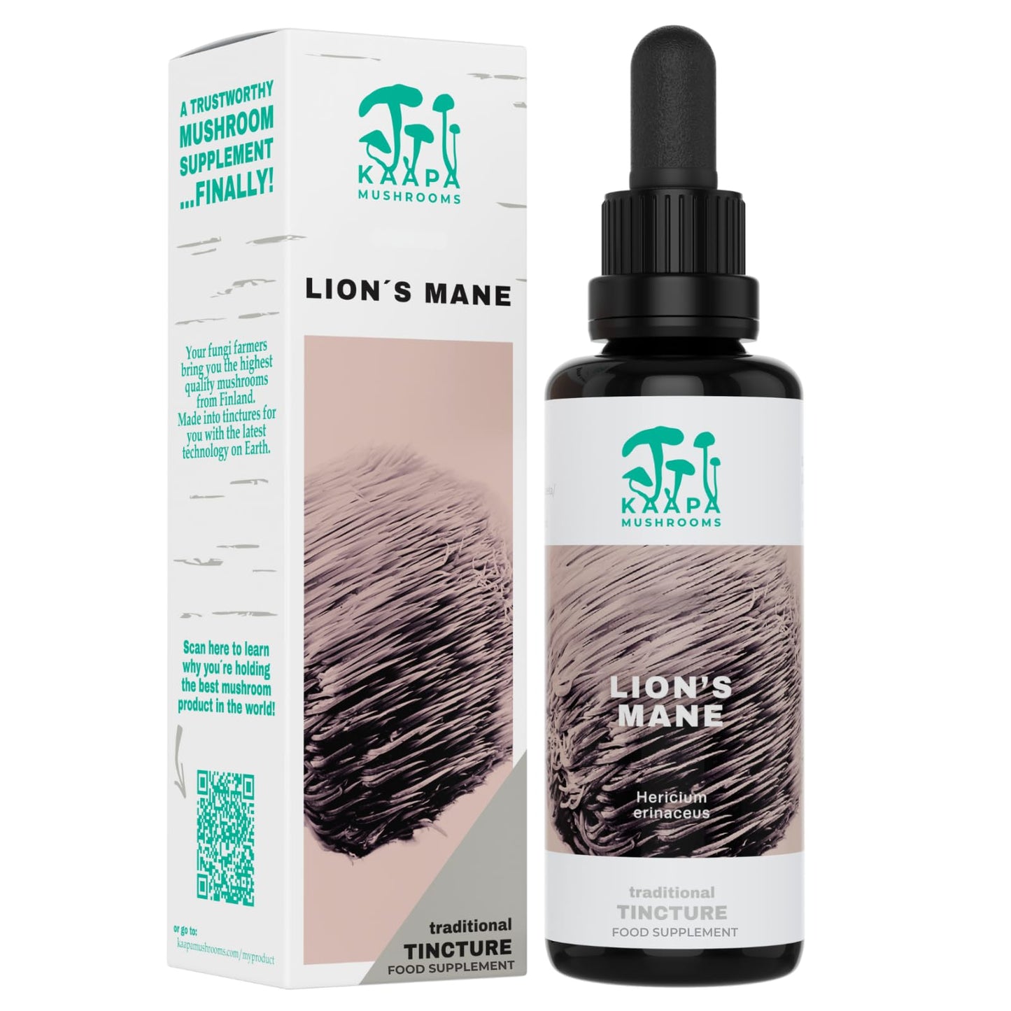 KAAPA Mushrooms KAAPA MUSHROOMS - Lion's Mane Mushroom Extract Tincture - Potent Ultrasonic Extraction | High Potency Lions Mane Supplement for Cognitive Function, Brain & Memory | Grown in Finland - 50ml