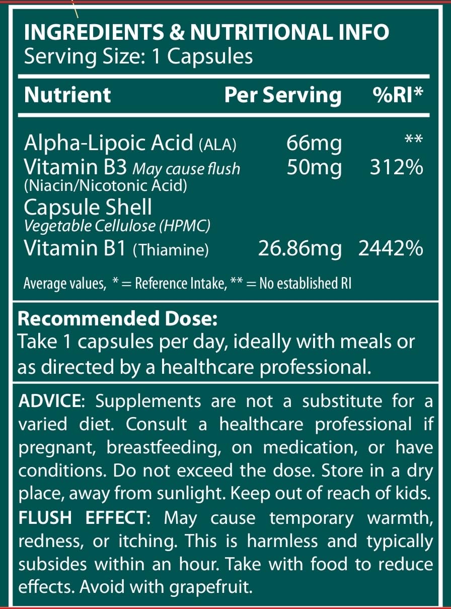 Bio Mirco Niacin Vitamin B3 Complex, with Flush Effect, 120 Premium Capsules, Cognitive Function, Potent Dose, Made in The UK