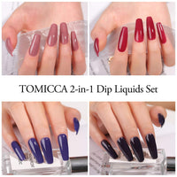 TOMICCA Dipping Top & Base Coat and Activator Large Capacity Liquid Set 2x15ml Dip Powder System Starter Kit No UV/LED Dip Manicure Set of Liquids for Dipping Powder Nail Polish