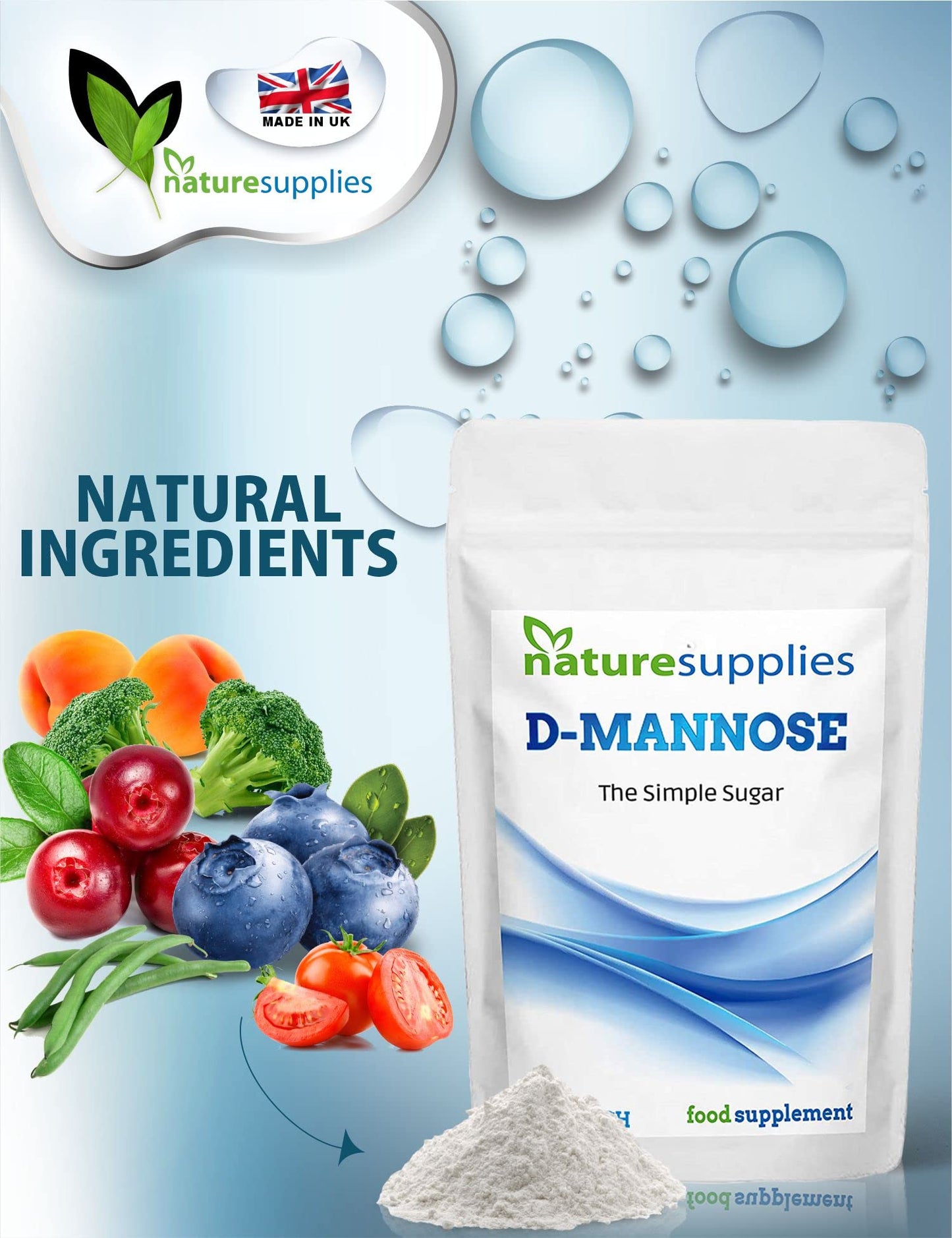 naturesupplies D-mannose Powder 150g - GMO Free - Vegan Friendly - Highly Concentrated Mannose, Pure Ingredients, No Chemicals in Our Supplements from Naturesupplies