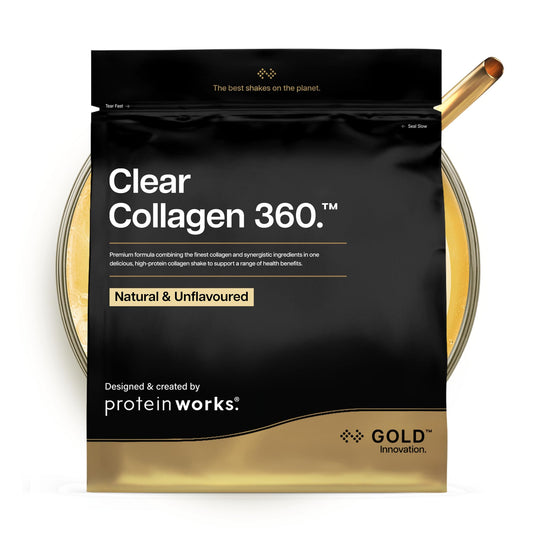 THE PROTEIN WORKS Protein Works | Clear Collagen 360 - Gold Innovation, Collagen Powder, Type 1 & 3 Collagen Peptides, Vitamin C, Zinc, Selenium, Joint & Bone Support, Natural & Unflavoured, 32 Servings, 480g
