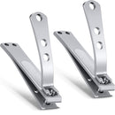 Mudder 2 Pieces Nail Clipper for Thick Nails, Straight Edge Toenail Clippers, Stainless Steel Nail Cutters, Heavy Duty Large Wide Mouth Fingernail and Toenail Clippers for Men Women