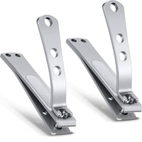 Mudder 2 Pieces Nail Clipper for Thick Nails, Straight Edge Toenail Clippers, Stainless Steel Nail Cutters, Heavy Duty Large Wide Mouth Fingernail and Toenail Clippers for Men Women