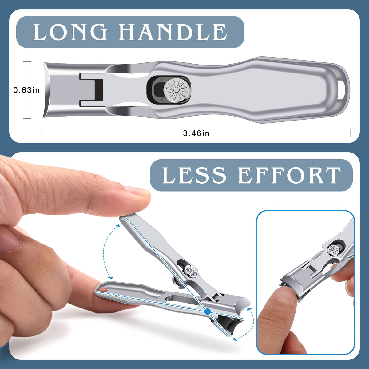 DRMODE Toe Nail Clippers for Thick Nails with Catcher