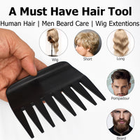 ZEROKIWI Professional Mens Styling Comb, Anti-Static Pompadour Streaker Comb Texture Wide Tooth Comb for Hairstyling Shaping Wet Pick Hairdressing Comb, Black