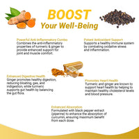 Honor Stone Turmeric Capsules with Ginger and Black Pepper Extract - High Strength - 1950mg - Vegan - Gluten Free - 60 Capsules. Turmeric 95% Curcuminoids 150mg.