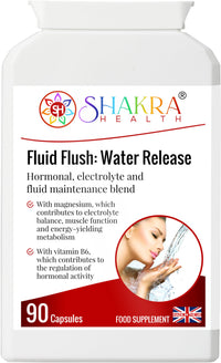Shakra Health Fluid Flush | Natural & Gentle Water Release Tablets, 90 Capsules. Hormonal, Electrolyte & Fluid Maintenance Blend.
