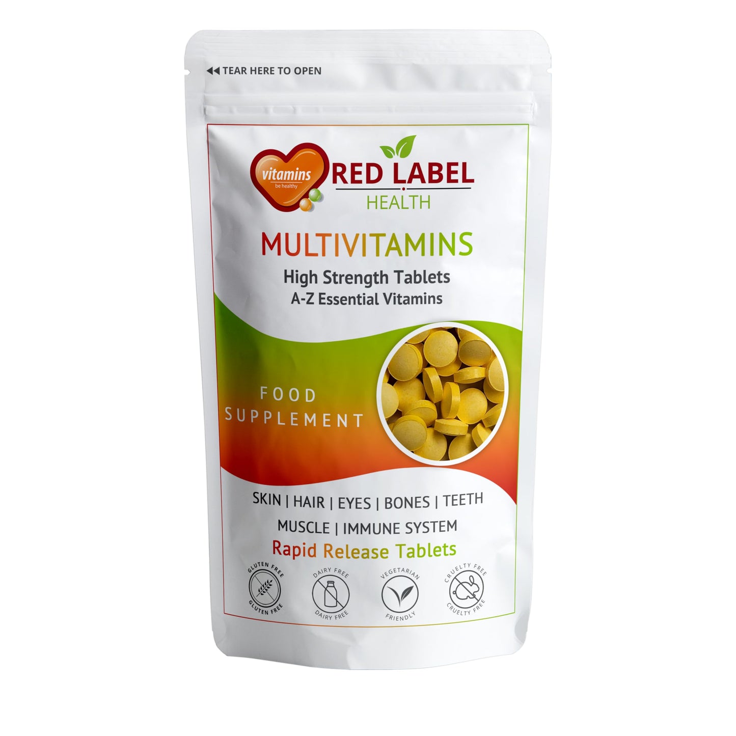 Multivitamin A-Z Essential Vitamins High Strength 360 Tablets - Suitable for Vegetarians & Vegan - Easy-to-Swallow for Men & Women - 1 Year Supply - Made in The UK by Red Label Health