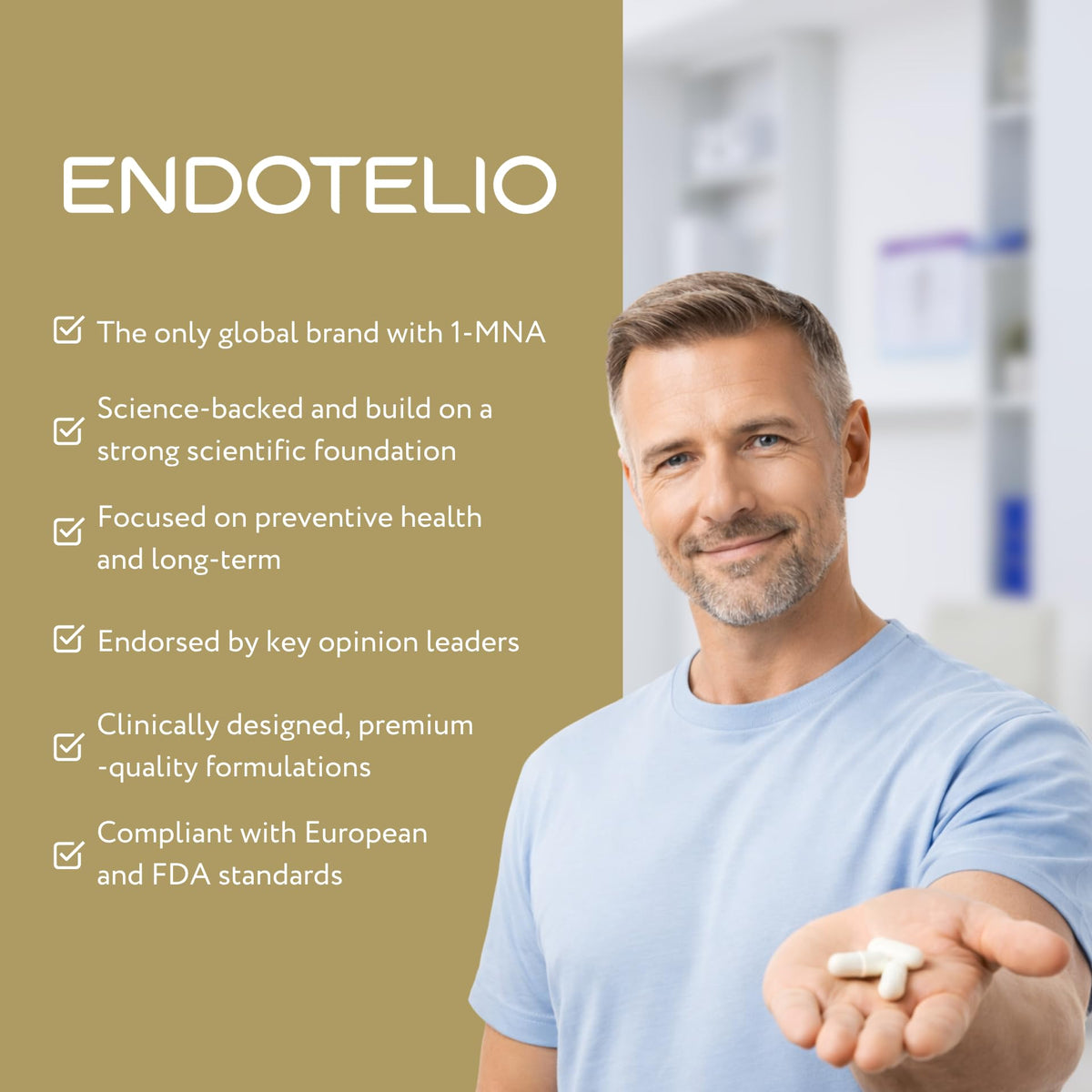 ENDOTELIO Endotelio 1-MNA PRO, High Strength Next-Generation NAD Supplement Precursor, NMN & NMNH Alternative NAD Supplement, 2X Double Dose, Pure Vitamin B3 Metabolite Anti Ageing, Longevity, 30 Capsules