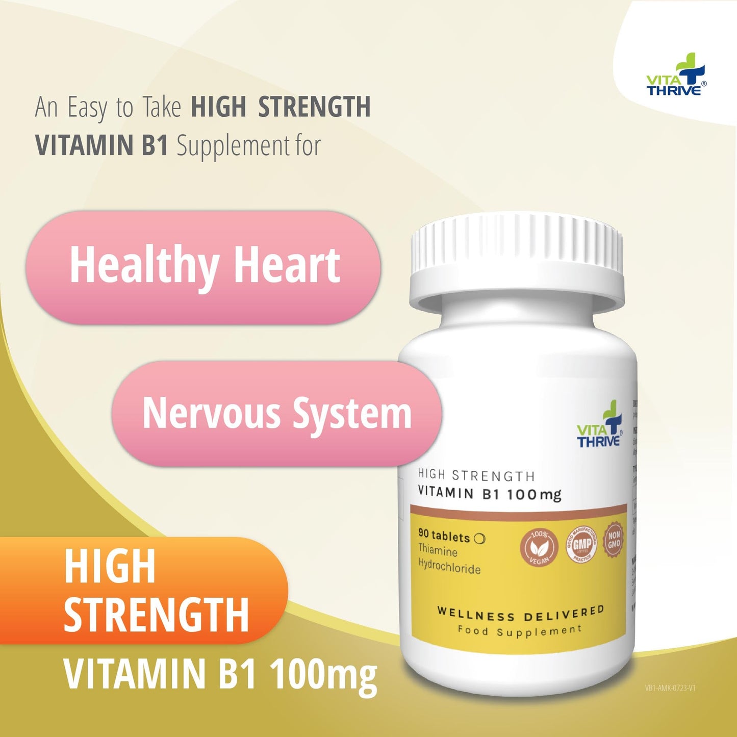 Vita Thrive VitaThrive® Thiamine Vitamin B1 100mg – 90 Tablets