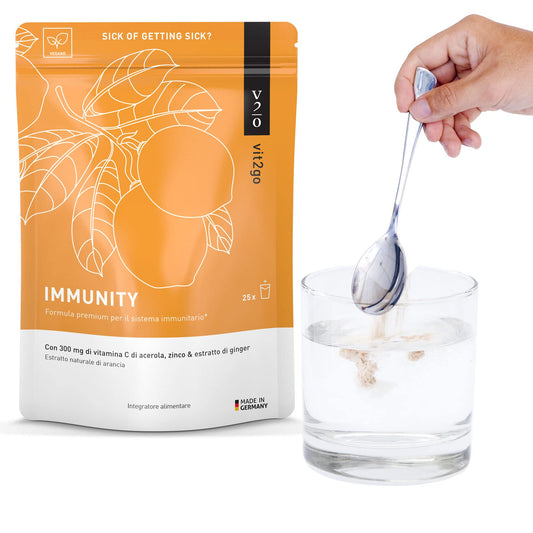 Vit2go Immunity - Booster with Vitamins (A, B, C, D & K), Vitamin C Zinc & Ginger Extract, Immune System Complex, Vegan Supplement Made in Germany (25)