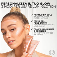 L'Oreal Paris L'Oréal Paris Lumi Glotion Illuminating Liquid Illuminate and Sculpt - Beauty Routine Hydrate Face and Body Shades 902 Light Glow + 904 Deep Glow - 2 x 40ml bottles