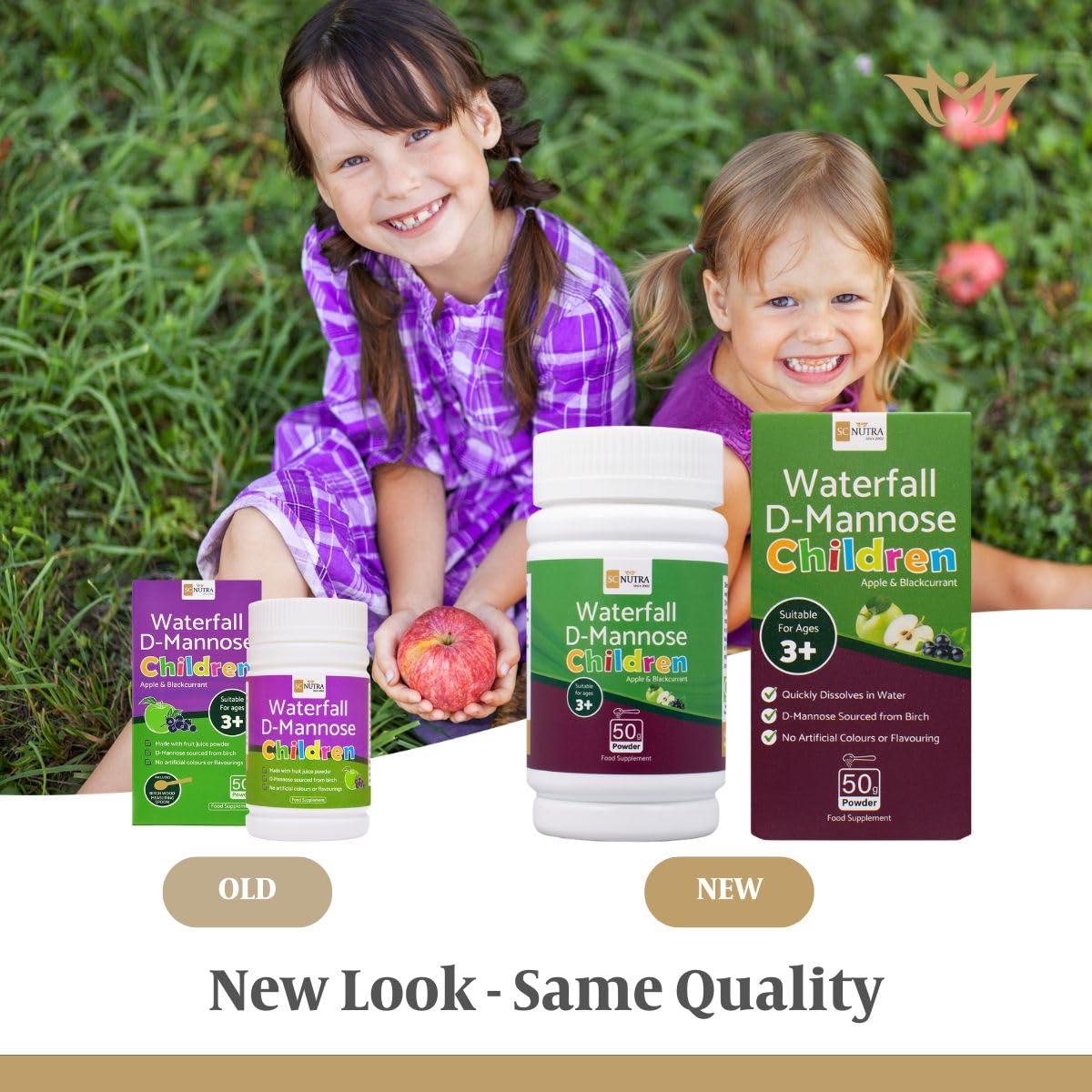 sc nutra Waterfall D-Mannose Children - Apple & Blackcurrant - Infant D-Mannose - Suitable for Girls & Boys aged 3+ SC Nutra (Sweet Cures)