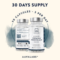 Bio Cultures Complex [ 120 Billion CFU ] 30x Bacterial Strains incl. Lactobacillus Acidophilus & Bifidobacterium per Serving - 90 Capsules - 3rd Party Tested