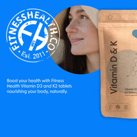 Fitness Health Fitness health Vitamin D3 and K2 120 Tablets - Max Strength D-3 Cholecalciferol & K-2 MK7 to Support Healthy Bones, Teeth - Easy to Swallow Vitamin D & K Complex - Non-GMO, Gluten Free
