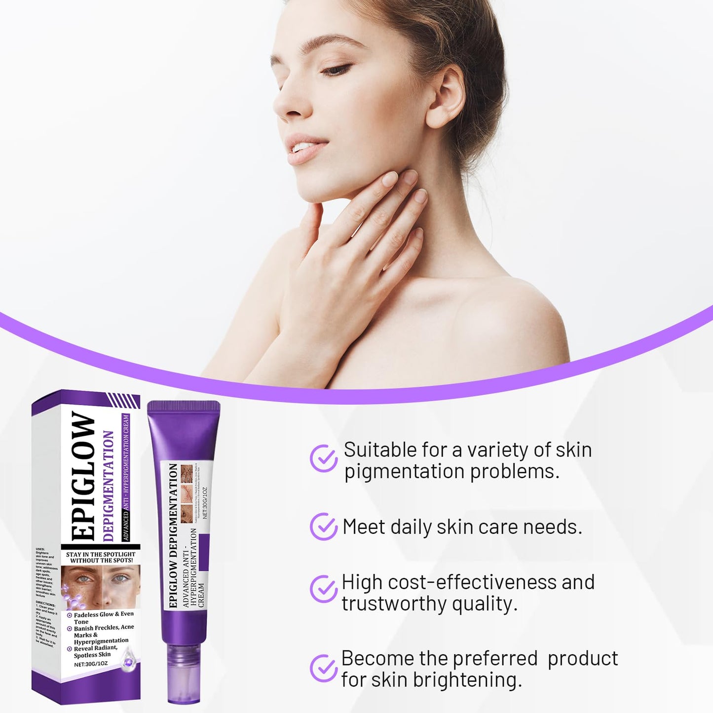 Ninnyi 30g Advanced Anti-Hyperpigmentation Cream, Dark Spots Remover Cream with Facial Massage Board