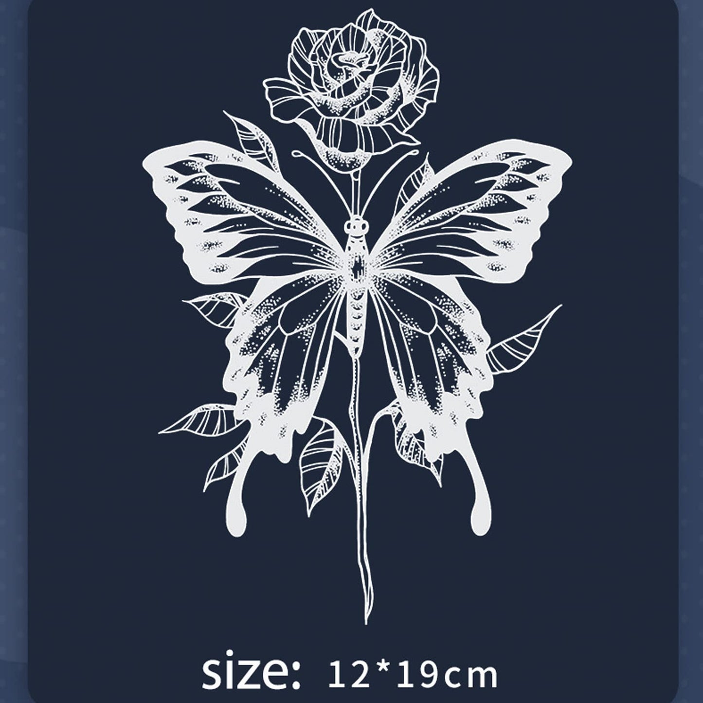Nirbffo Large Butterfly Flower Waterproof Lasting Temporary Tattoo Women Tattoos Sticker 5 Sheets 12X19CM