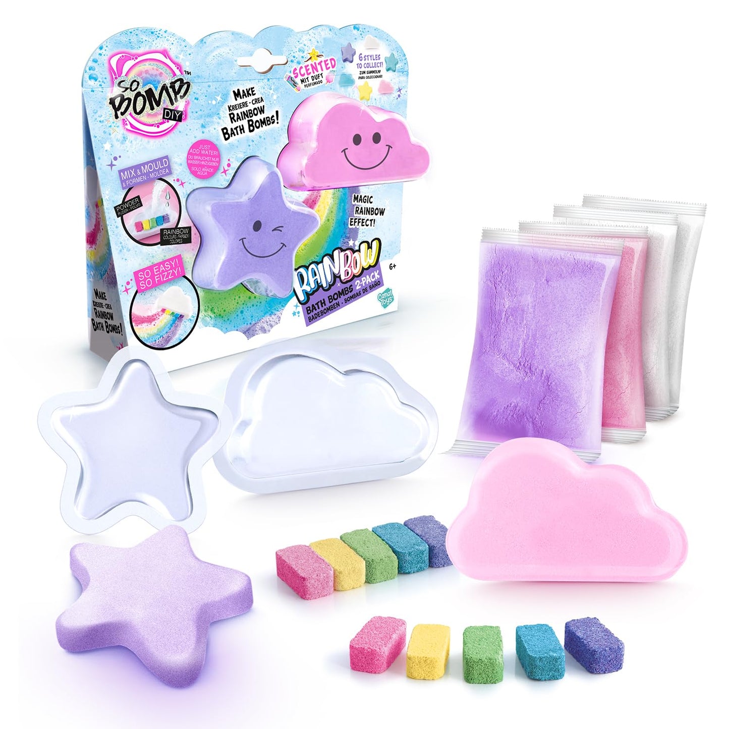 Canal Toys So Bomb DIY Rainbow Bath Bomb 2 Pack, Easy to Make Scented Bath Bombs, Just Add Water, Bath Time Fun