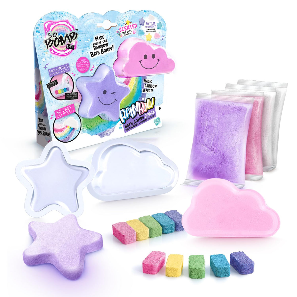 Canal Toys So Bomb DIY Rainbow Bath Bomb 2 Pack, Easy to Make Scented Bath Bombs, Just Add Water, Bath Time Fun
