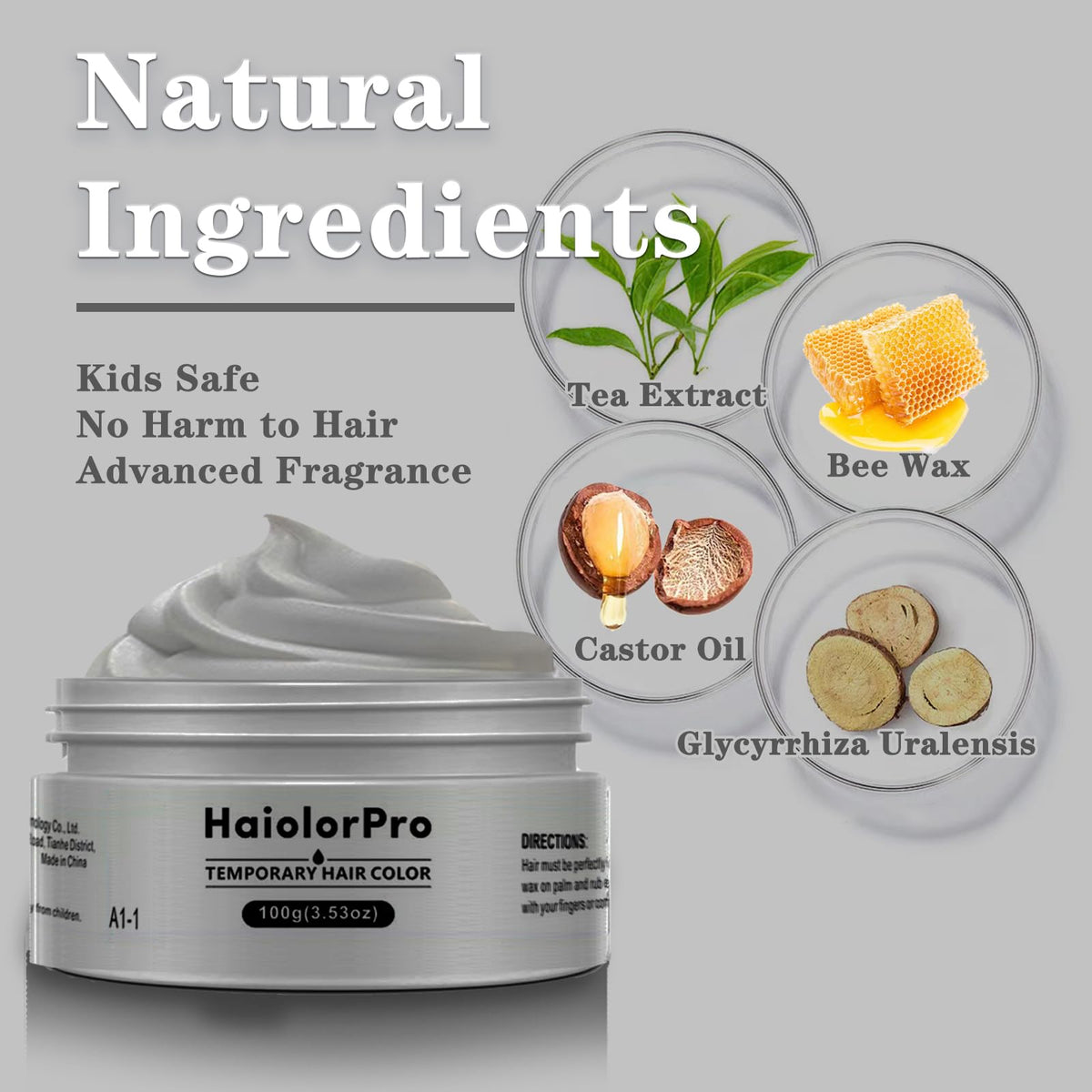 HAIOLORPRO HaiolorPro Silver Gray Hair Colour Wax Temporary