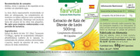 Fairvital | Dandelion Root Extract 500mg - Vegan - HIGH Dosage - 90 Capsules - 10-fold Concentrated