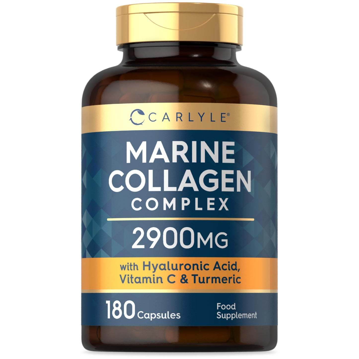 Marine Collagen with Hyaluronic Acid 2900mg | Complex with Vitamins C, E B2, Biotin & More! | Marine Collagen Capsules | 180 Count | by Carlyle