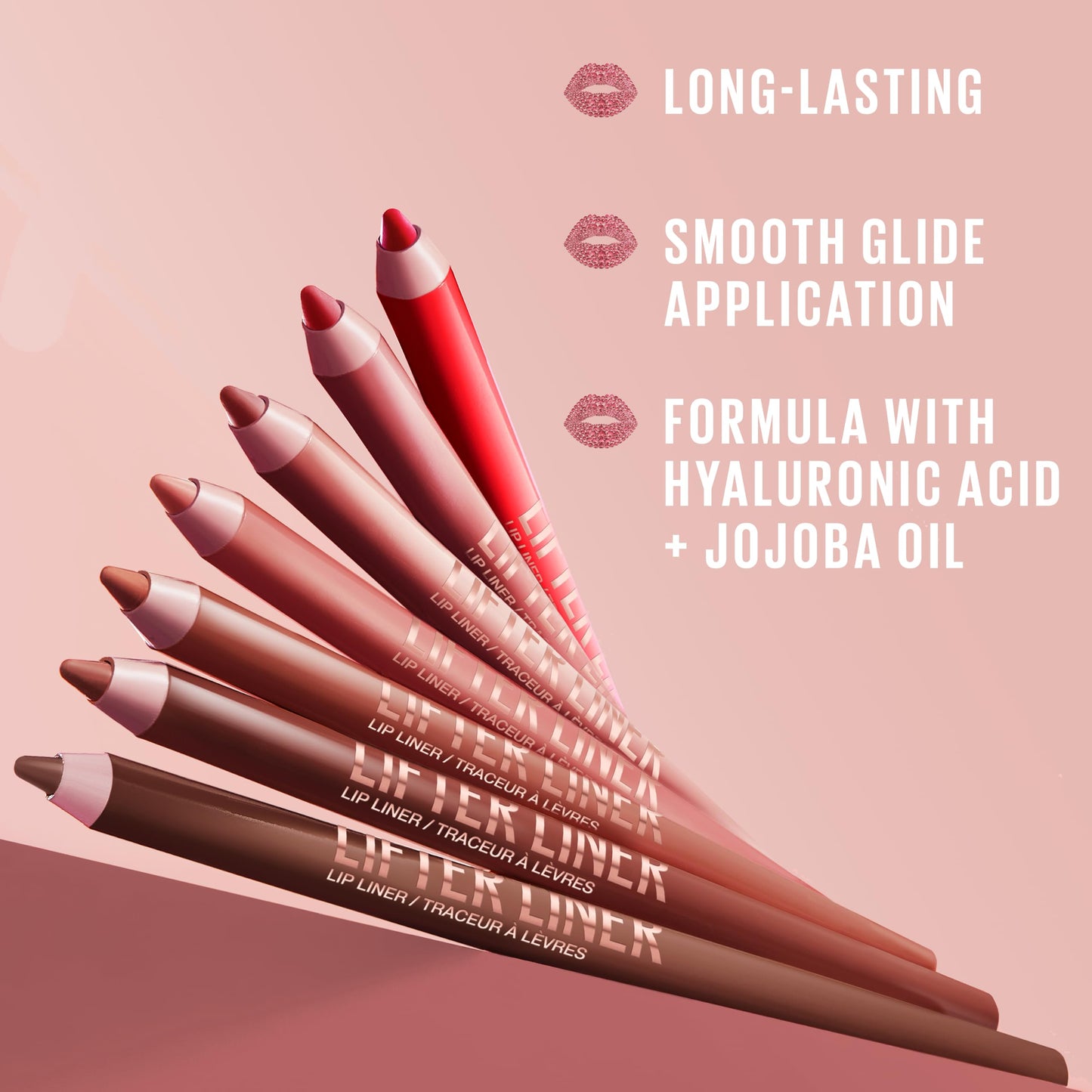 Maybelline New York Lifter Liner Lip Liner, Long-Lasting Creamy Colour, Smooth Application and Comfortable Feel, With Hyaluronic Acid and Jojoba Oil, Available in 10 Shades, Shade: Fine Line