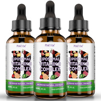 P!nkTribe Liposomal Vitamin B Complex Liquid Drops - 60ml, High Potency B Vitamin Supplement for Energy Support & Nervous System Health (Pack of 3)