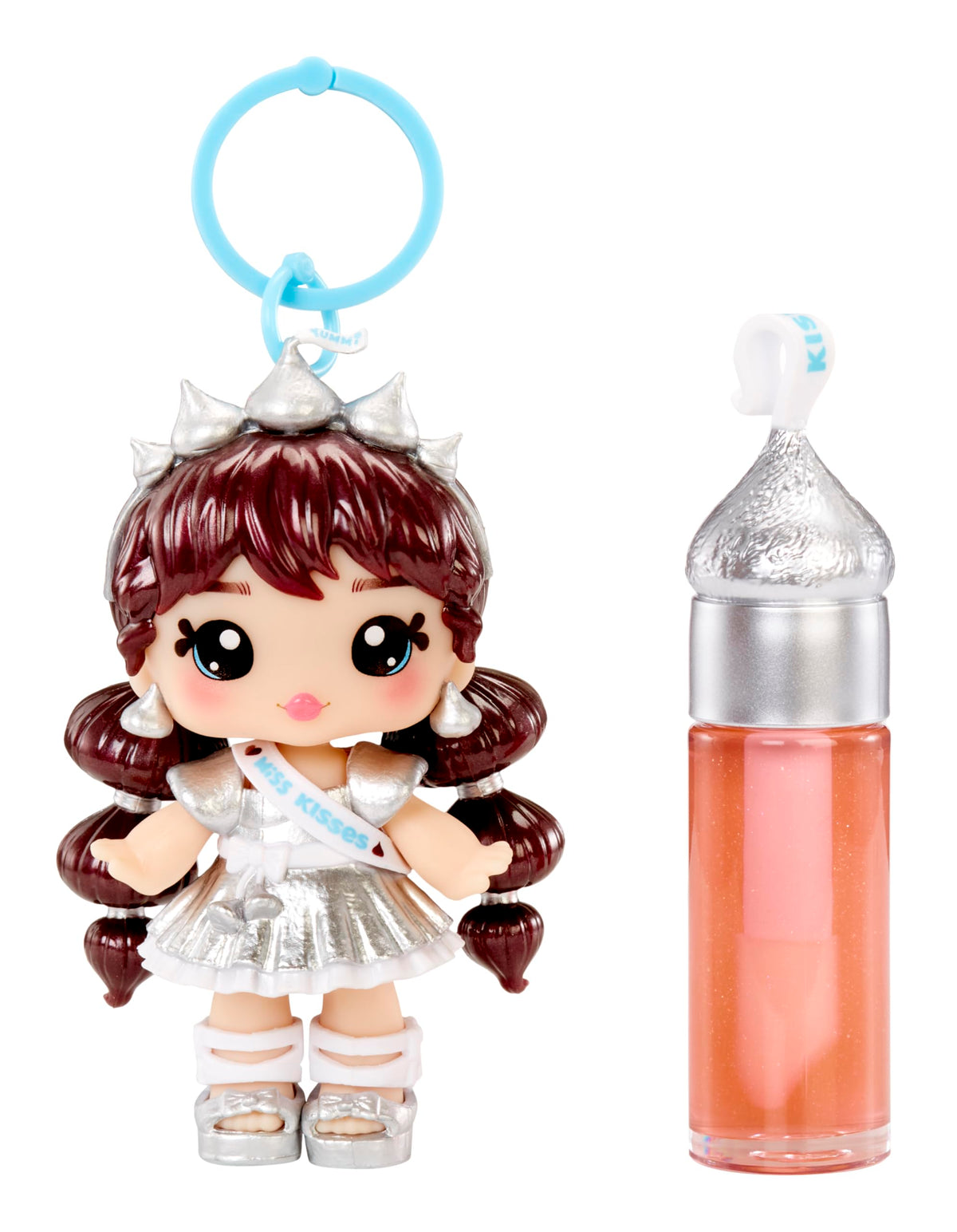 Yummiland x Licensed Sweets Lip Gloss Doll: Hershey’s Kisses - Coco Kisses - Includes 1 Doll, DIY Lip Gloss + Removable Keychain, Cosmetic Play, Collectible, Suitable for Children Ages 4+