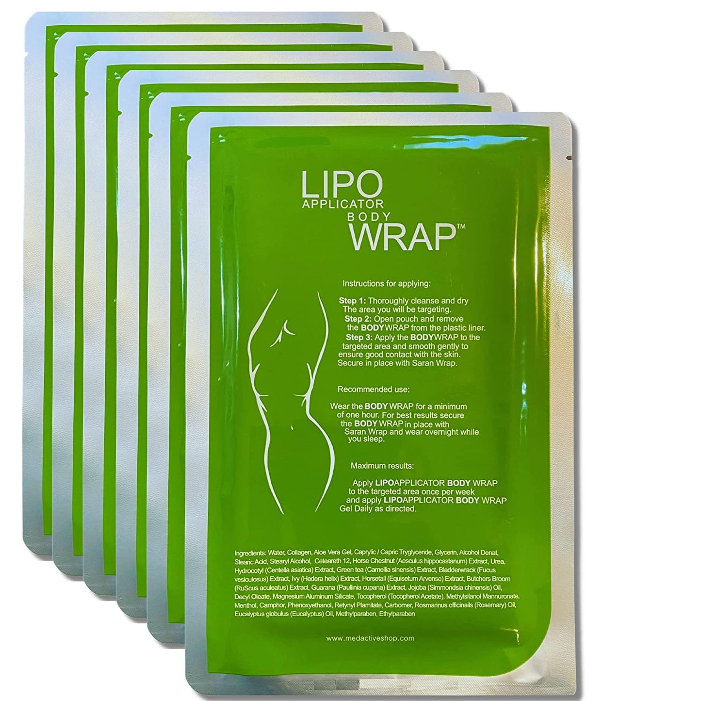 Lipo Applicator Ultimate Body Applicator Lipo Wrap Works For Inch Loss Body Firming Cellulite Reducing Toning Contouring (6 WRAPS)
