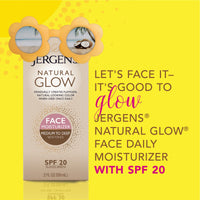 Jergens Natural Glow Healthy Complexion Daily Facial Moisturizer for Medium to Tan SPF, 2 Ounce