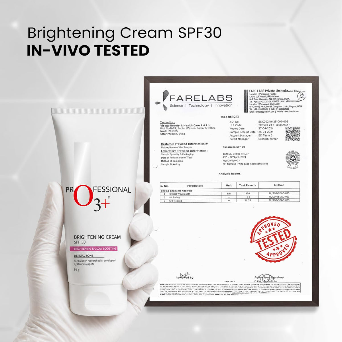 O3+ Whitening Cream SPF 30 | Brightening & Whitening, 50g (Tube) O3-0255