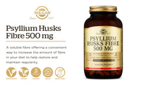 Solgar Psyllium Husks Fibre 500 mg Vegetable Capsules - Pack of 200 - High in Soluble Fibre - Vegan