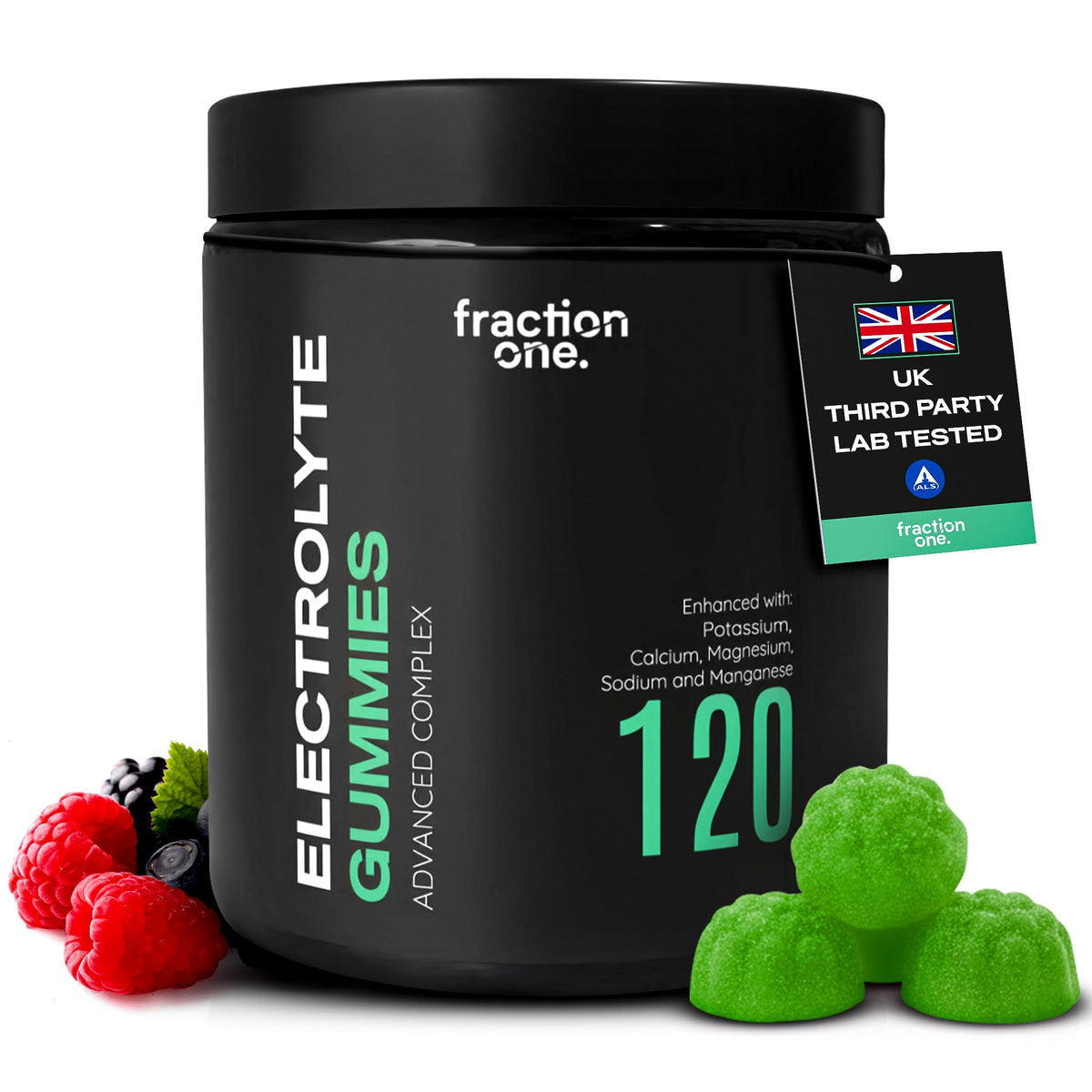 Fraction One Electrolyte Gummies – 120 Gummies – Enhanced with Potassium, Chloride, Calcium, Magnesium, Sodium and Manganese – Supports Energy and Hydration – 60 Days Supply