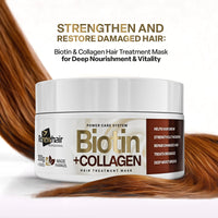 Renew Hair Professional Biotin And Collagen Hair Mask Helps Hair Grow Deep Conditioner for Thick Coarse Hair - Repair Product for Coloured Dry Damaged Curly Wavy,Vegan 300gr