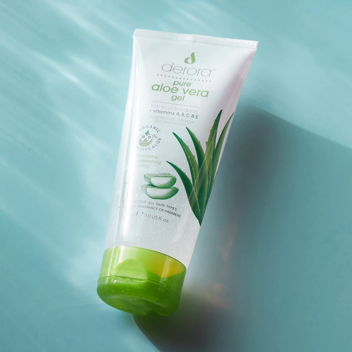 Aloe Vera Gel by Derora | Contains 100% Pure, Organic & Natural Bio Active Aloe Ingredients | for Healing, Soothing & Hydrating the Skin, Face & Body | Cruelty Free & Vegan (200ml (Pack of 1))