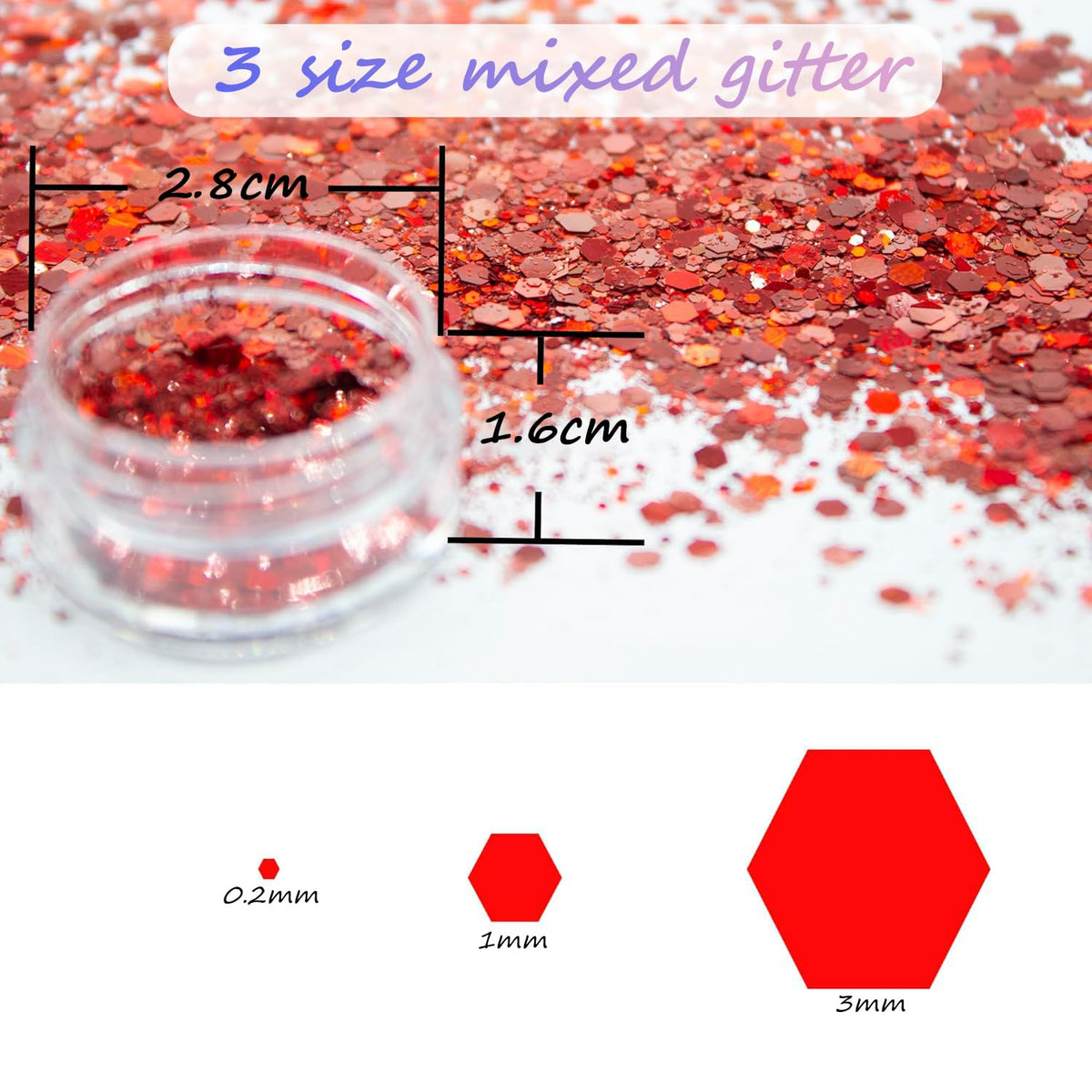 June tech 12 Colors Festival Glitter, Nail Glitter Powder, Holographic Cosmetic Glitter for Face Body Eye Hair Nail and DIY Art