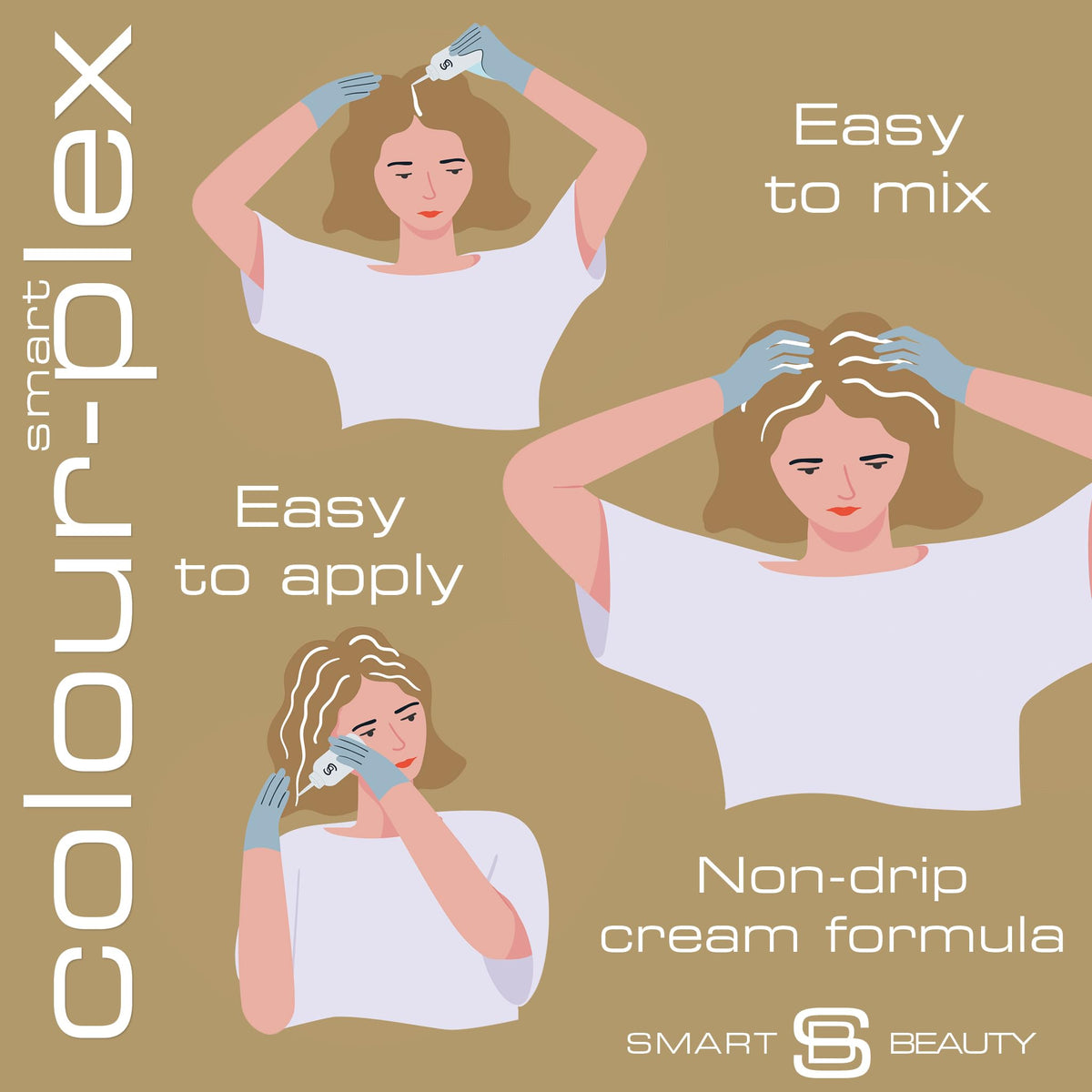 Ash Blonde Hair Dye with added Plex Hair Care Conditioner, Permanent Hair Colour with Cool Ash Hair Toner for Blond Hair, Vegan Hair Dye, Cruelty-Free - Smart Beauty Hair Colour (Pack of 3)