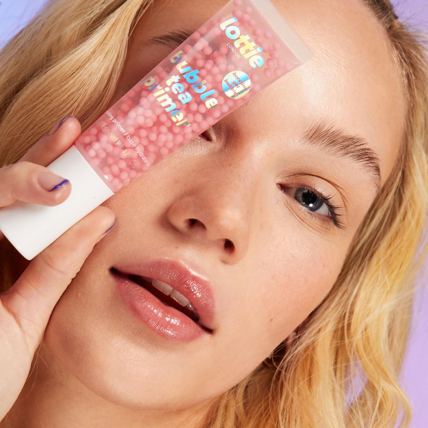 Lottie London Bubble Tea Primer Hydrating Face Primer, Gel-based Long-wear Gripping Primer Infused with Niacinamide, Aloe Vera & Vitamin B5, Nourishing & Hydrating