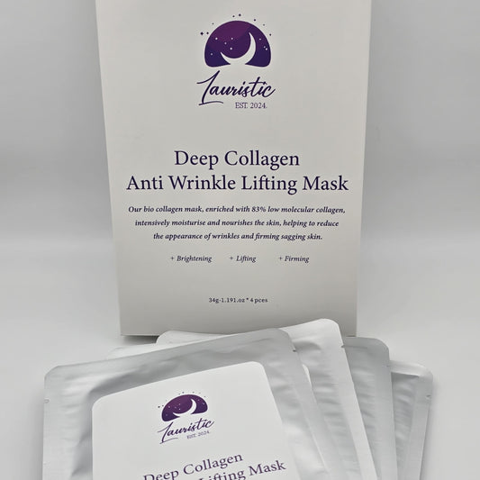 Lauristic Bio Collagen Real Deep Mask, Hydrating Overnight Hydrogel Mask, 34g (4 Pack)