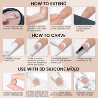 SUPWEE Solid Builder Gel Nail 14g Nude Non-sticky 3D Sculpture Gel for Carving Patterns Decoration Nail Strengthen Soak Off Nail Art Salon Hom