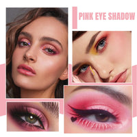 HIVETZ Pink Eyeshadow Palette,Make-Up Palettes,9 Colour Glitter Matte Eye Shadow Pallets,Shimmer Glitter Eye Shadow Pallets,Bright Eyeshadow Palettes,Makeup Eyeshadow,Long Lasting Highly Pigmented Eye Shadow