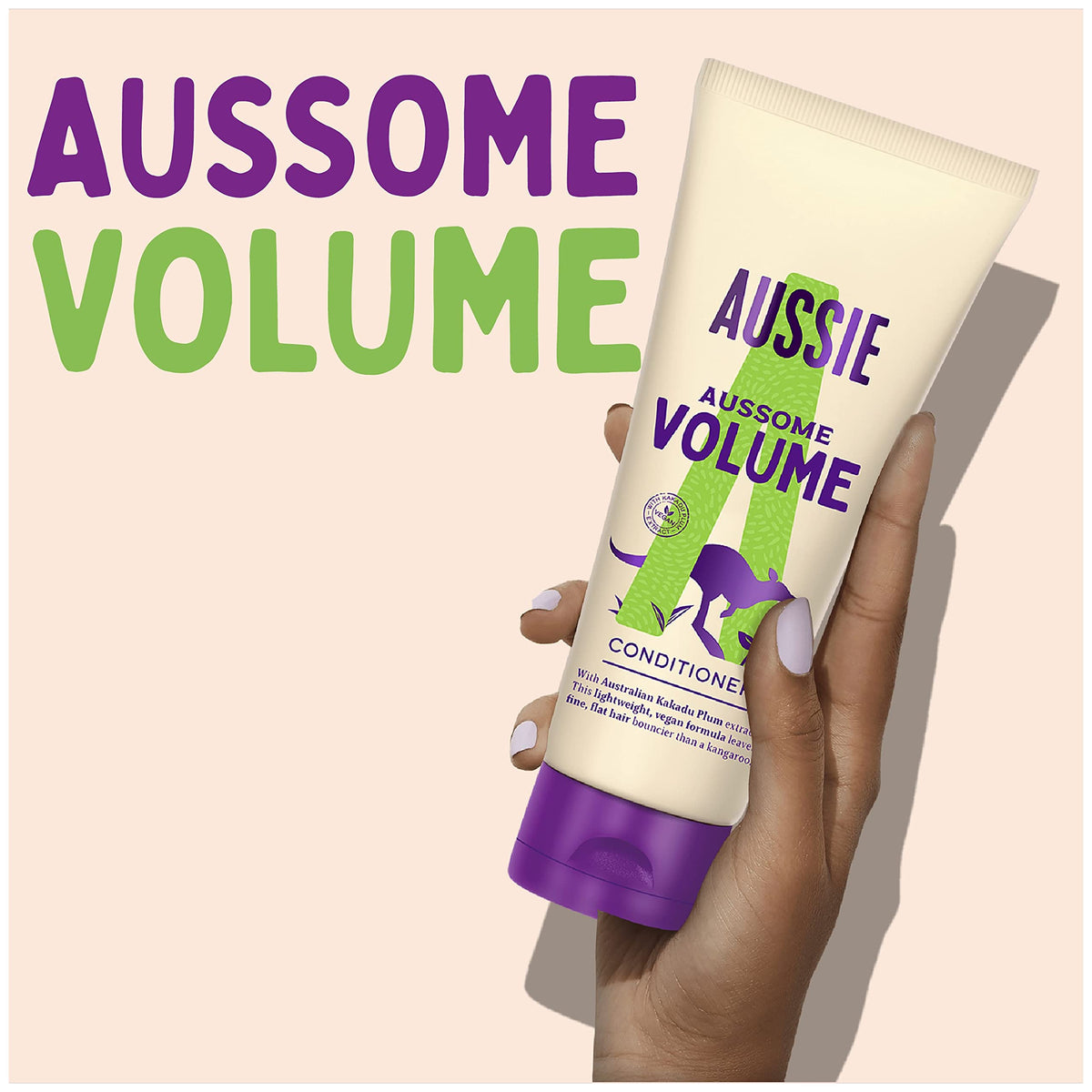 Aussie Aussome Volume Conditioner, Lightweight Vegan Formula, Brings Fullness & Bounce Back to Fine & Flat Hair, with Kakadu Plum Extract, Cruelty Free, 470ml