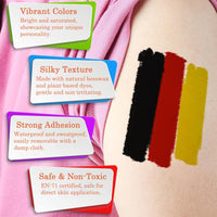 NoraGlaze 3 Color Flag Face Paint Stick – Waterproof Sweatproof Patriotic Crayons – Twist-Up Face Painting Stick for Football Fans National Events Easy Apply Skin Safe Long Lasting Colors
