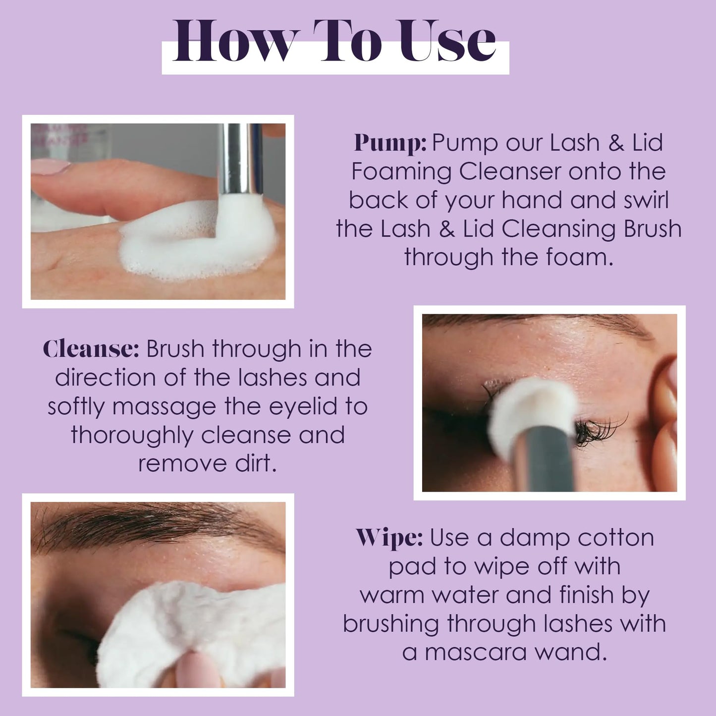 Nouveau Lashes Lash & Lid Gentle Foaming Cleanser, Encourages Optimal Lash and Eyelid Hygiene, Suitable for Use on Lash Extension, Vegan, 50 ml