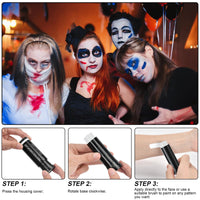Aomig Black Face Paint Stick, Eye Face Body Paint Stick Colors Tube Waterproof Face Paint For Sports Baseball Softball Football Athletes Halloween Game Cosplay Costume Party Makeup Stick